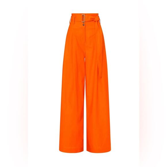Eudon Choi High Waist Pleated Pants in Orange - Picture 1 of 6